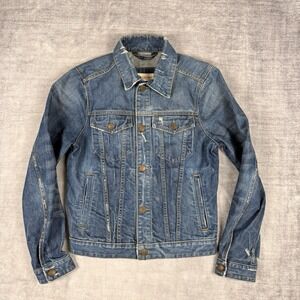 Abercrombie and Fitch Jacket Mens XL Blue Denim Trucker Vtg Y2K American Made